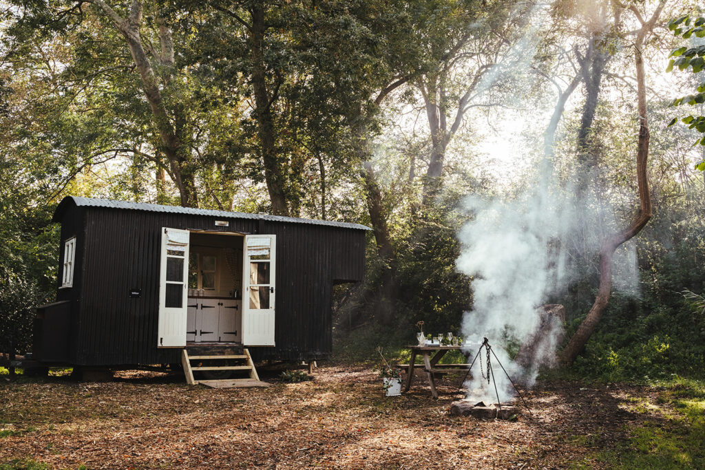 Sustainable and eco camping and glamping shepherd's hut