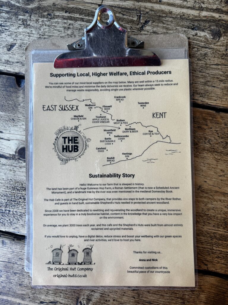 The Hub cafe redesigned menu with sustainability